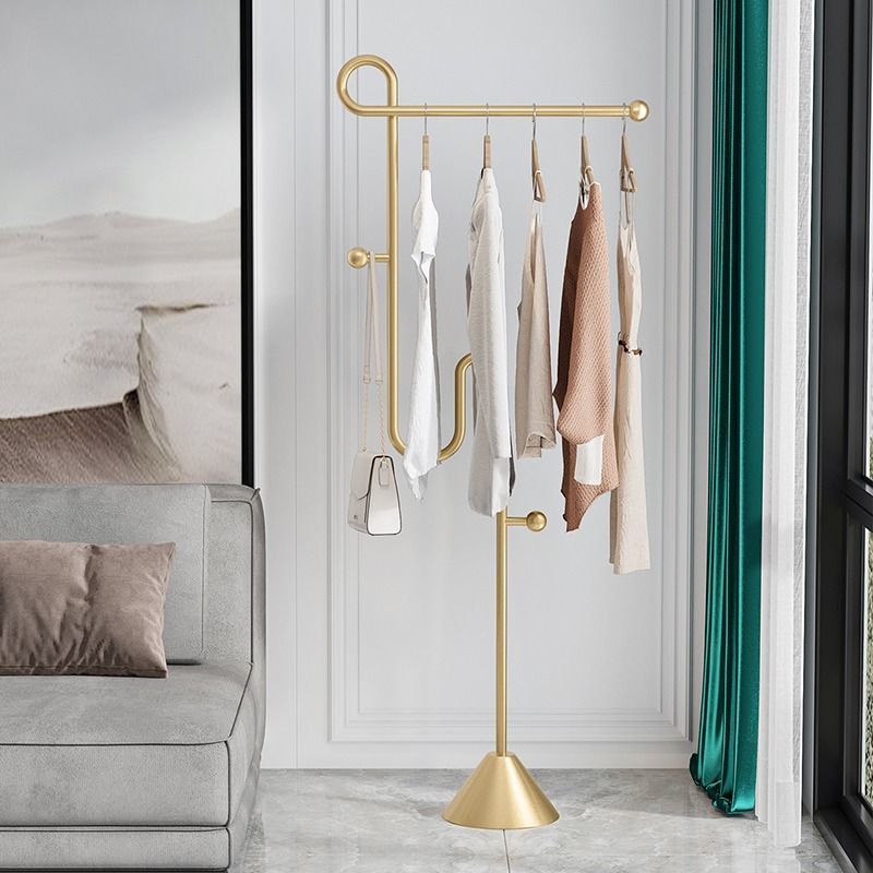 Cream style floor-standing clothes hanger, high-end for home clothes storage display rack, entrance hall, living room, bedroom, entrance coat rack