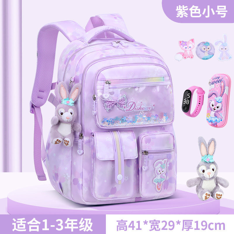 Girls' school backpack - new 2026 model for grades 1-6 - lightweight, ergonomic, and spine-protecting backpack for elementary school students