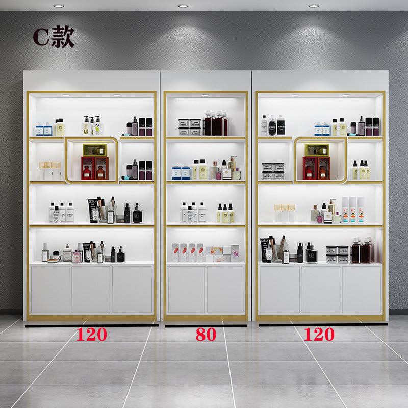 Paint Cosmetics Display Cabinet MDF Fiberboard Storage Movable Beauty Salon Product Cabinet Creative Display Cabinet