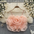 Niche style resort style organza stereo flower camisole women's summernew arrival chic chic easiest for match short tops