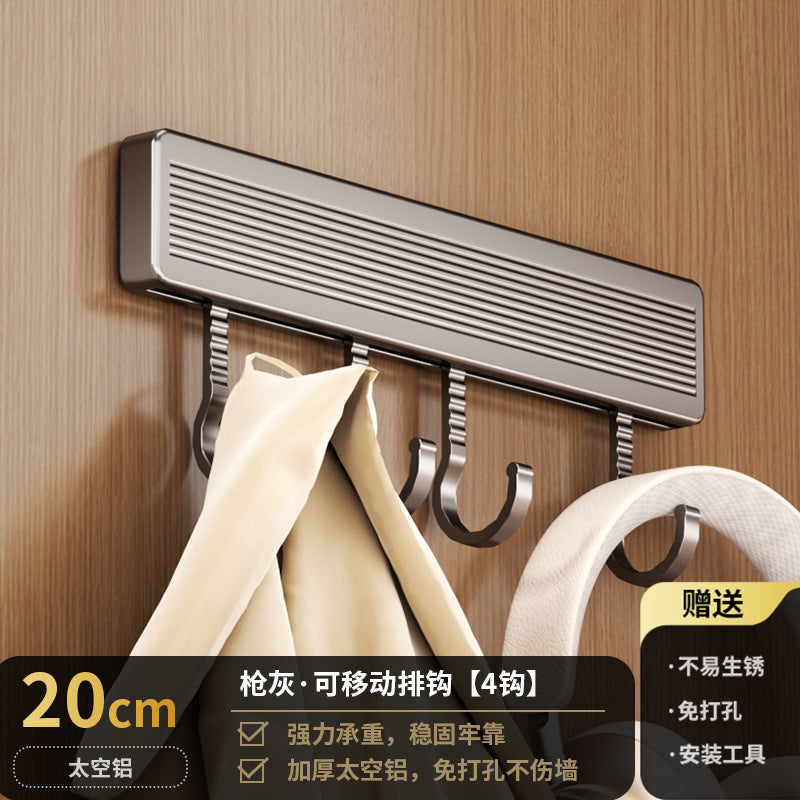 Space aluminum hook, viscose, strong non-punching adhesive hook, door back coat hook, bathroom, kitchen wall wall-mounted storage