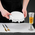 Creative irregular high round table plate white minimalist molecular gastronomy kitchen tableware round serving plate dessert sushi plate