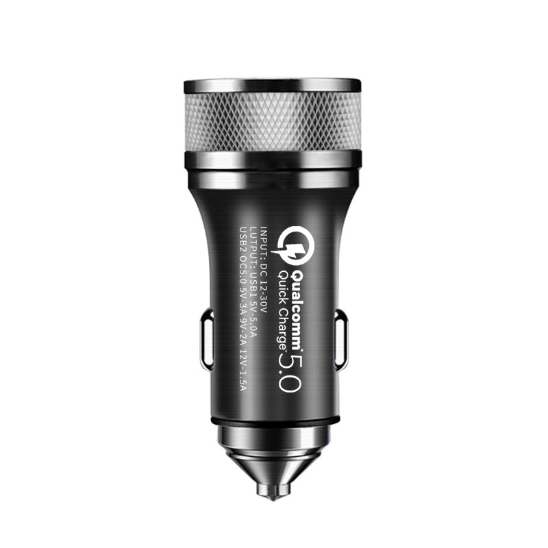 New car fast charging car phone charger vehicle electrical appliances 9v2a dual usb port aluminum alloy car charger head