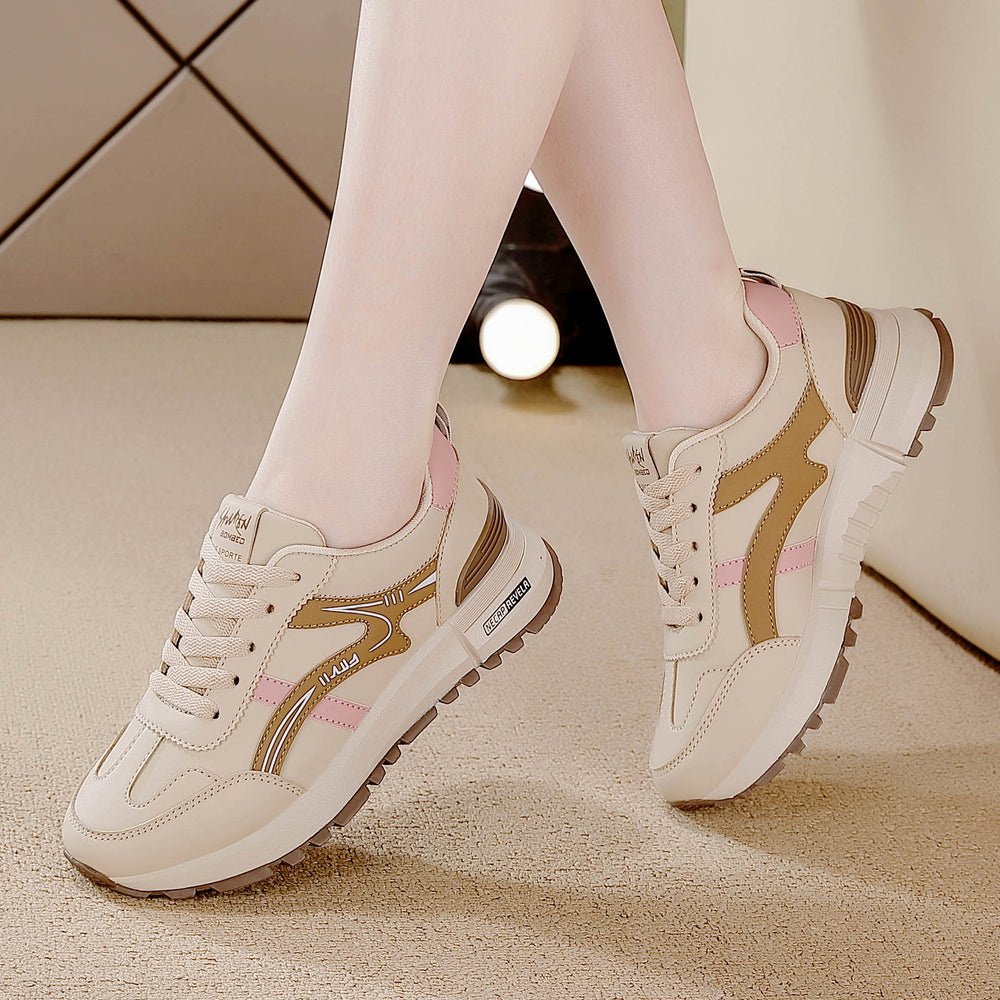 plus size leather sneakers women's running shoes spring 2025 new arrivalfashioncasualeasiest for match dad flats women