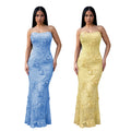 C7686 cross-border   fashion women's sexy mesh bandeau floral dress