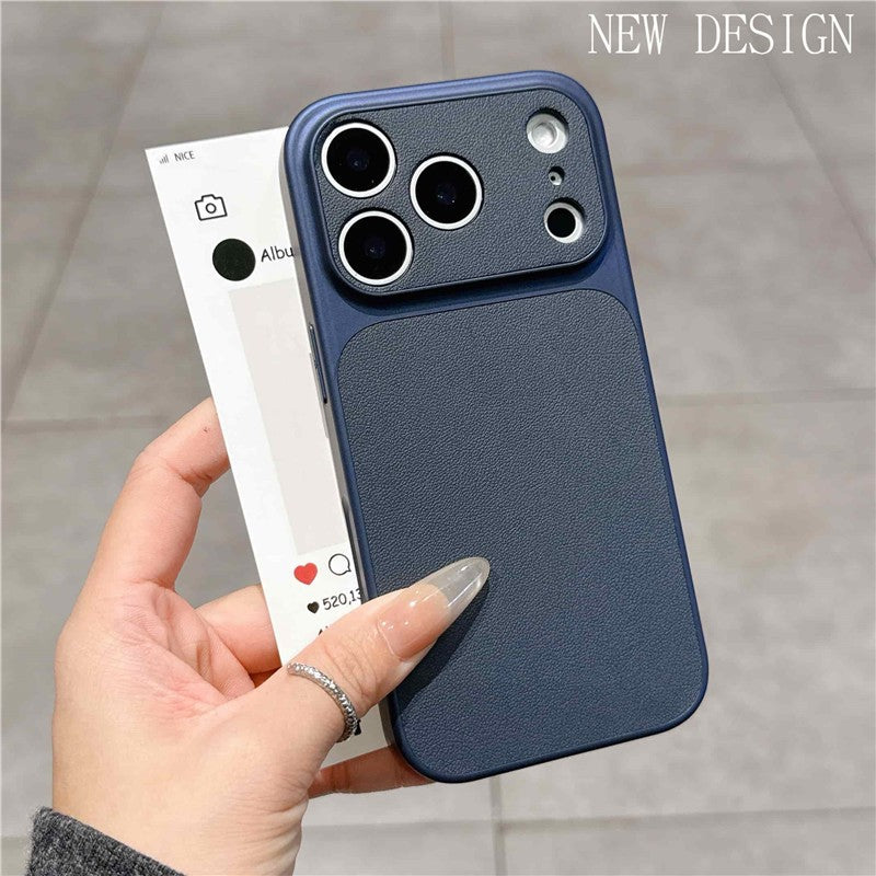Instantly transform your phone with this minimalist, lambskin-textured iphone 17 pro max case. featuring a large viewing window and drop-proof protection, it's also compatible with iphone 11