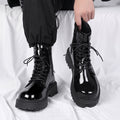 Boots for men 2026new arrivalspring black british style fan motorcycle workwear boots high-top soft leather waterproofcasual leather boots