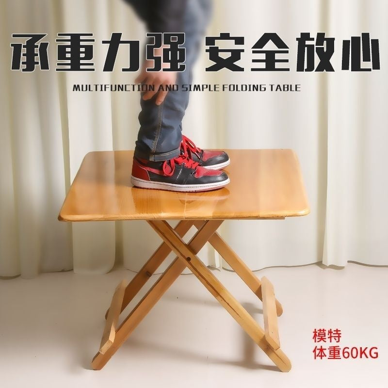 Solid wood folding table - portable dining table - perfect for rentals, simple folding table, square folding table, night market stall table, outdoor folding table