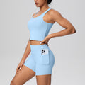 Cloud-feel quick-dry outdoor casual yoga set - high-waisted, butt-lifting, pocketed, sports bra and leggings two-piece running & fitness outfit