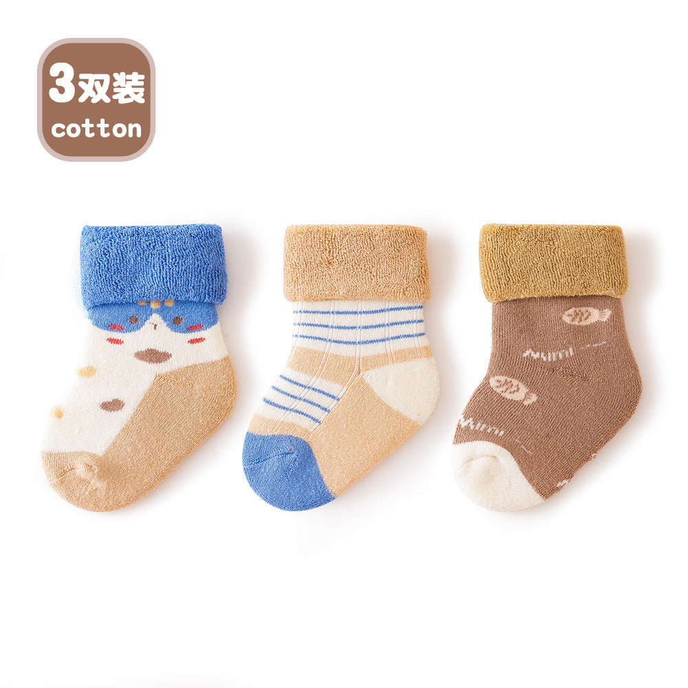 Babylon terry thickened fall and winter baby socks infant newborn socks knee socks cotton socks kids socks heattech