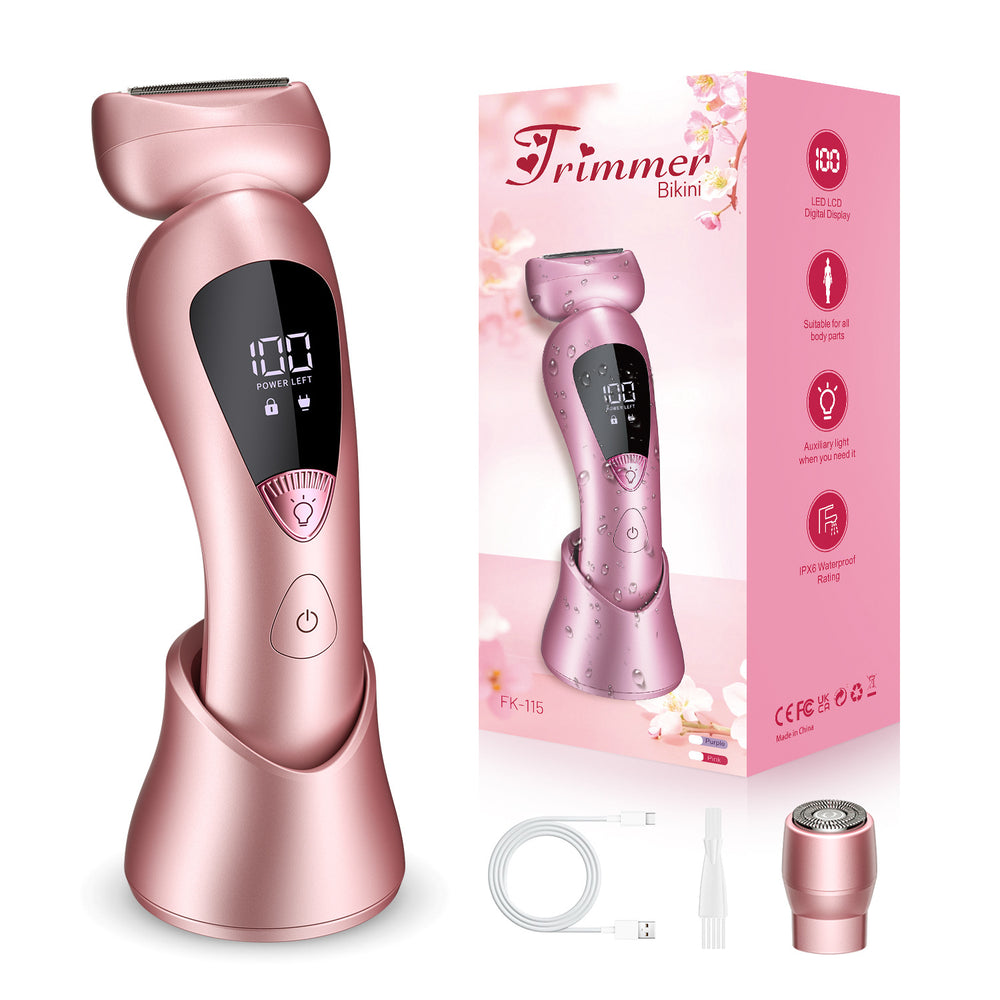 Electric shaver for women - personal underarm hair remover, portable, painless, full body use, customizable