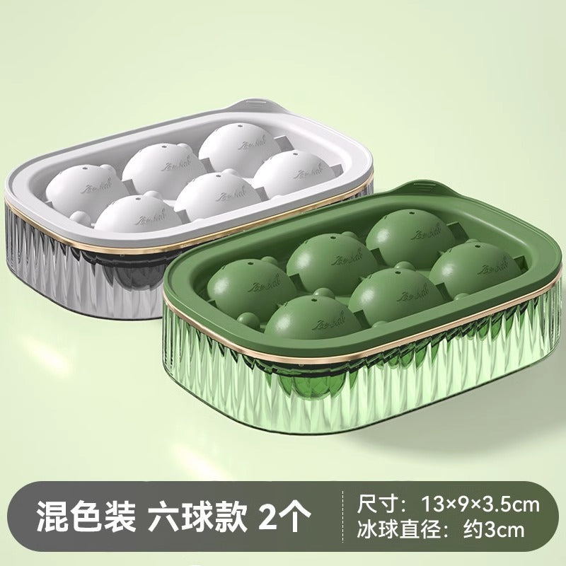 2025 new luxury ice ball maker - whiskey ice ball mold, round large ice ball mold, food-grade 6-ball ice cube tray set for home use
