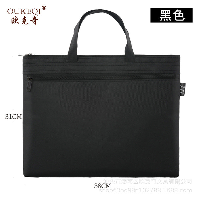A4 oxford cloth document bag - canvas briefcase for men, student portfolio, conference bag, business document bag - custom logo available