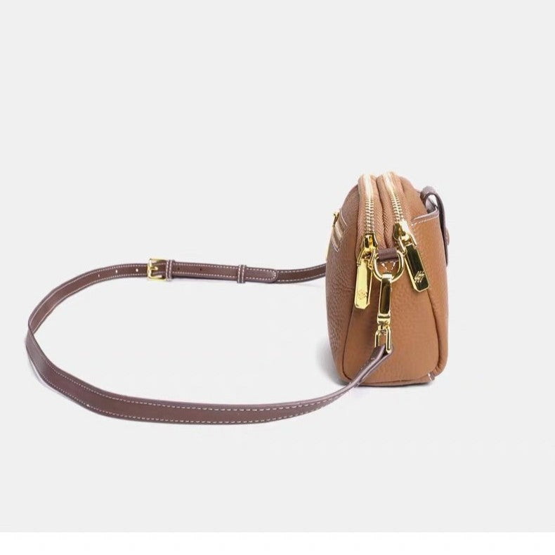 Genuine leather women's crossbody bag, small bag, 2025 new spring casual versatile soft leather phone bag, fashionable shoulder bag