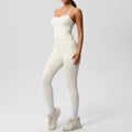 fashion tight yoga brushed vest sports casual outdoor running fitness yoga clothes two-piece set for women