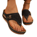 fashionplus size2025summernew arrival clip-toe wedge heel fashion laser rivet herringbone sandals for women wholesale
