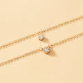 Stacked necklace wholesale european and american cross-border autumn and winter jewelry women's creative simple electroplated small round diamond circle sweater chain
