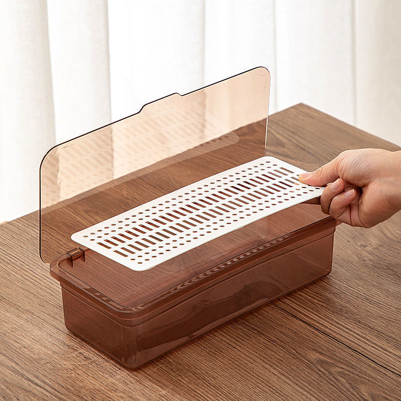 Desktop storage box Dustproof portable Kung Fu teacup tea set storage box Plastic clamshell teapot storage box