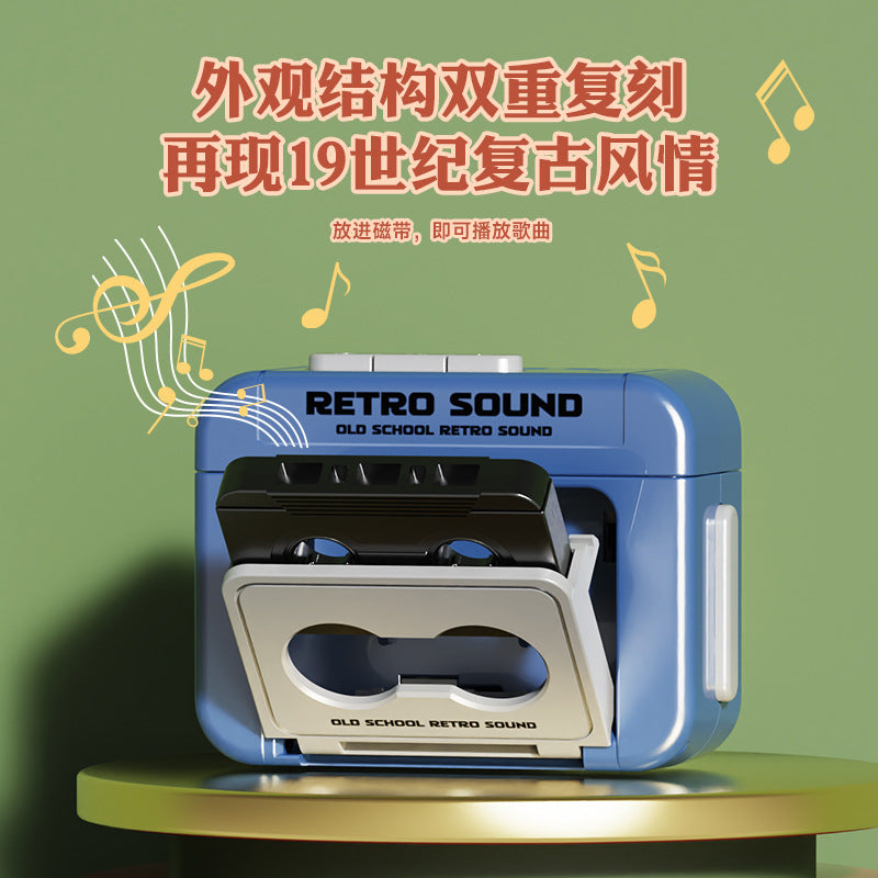 New mini retro cassette player - plays music & recordings, fun music box, compact & portable, hanging ornament