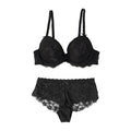 french sexy lace trim women's lingerie set - push-up, anti-sag, minimizes bust size