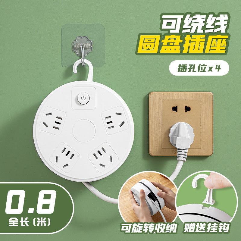 Retractable storage socket with cord, multi-function usb power strip, multi-outlet power strip, electrical plug extension cord
