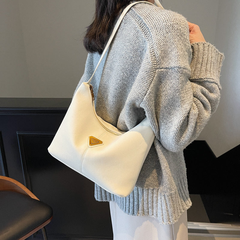 Simple retro underarm bag women's 2025 new winter shoulder messenger bag high-end sense work commuter tote bag