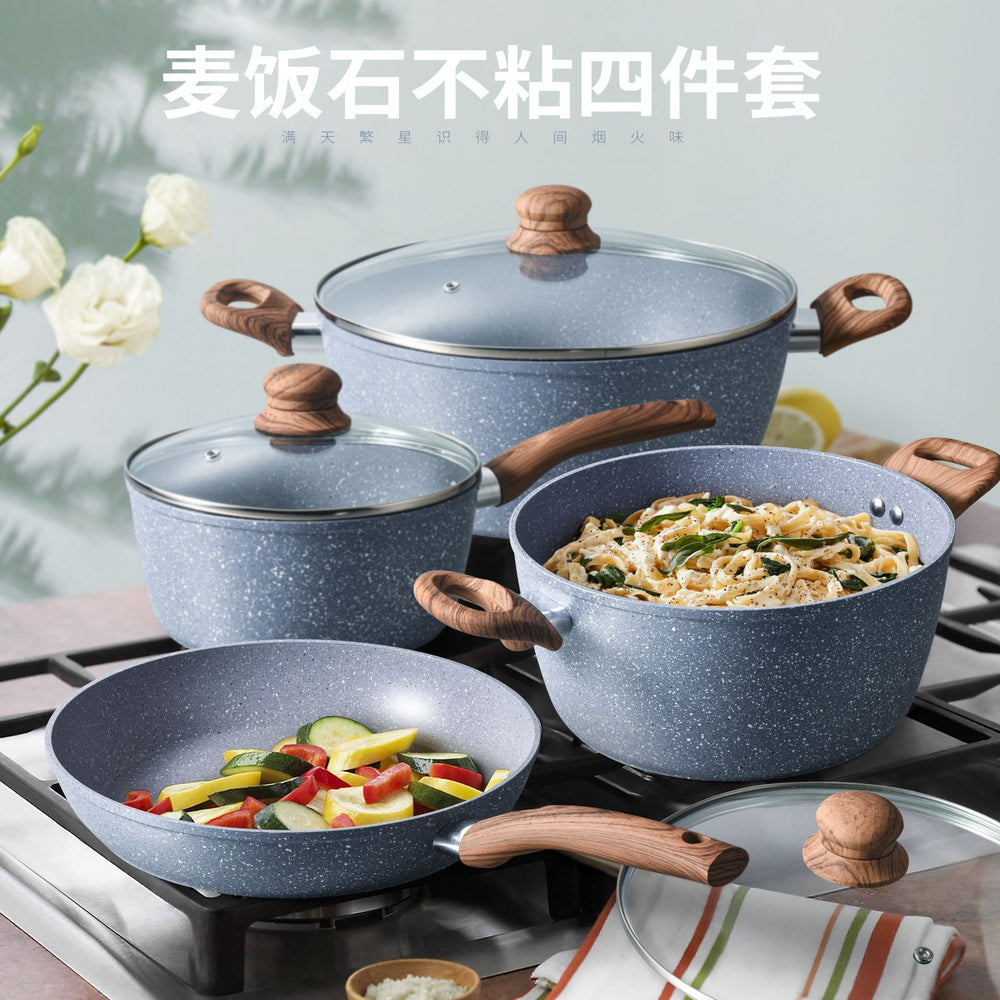 Casual medical stone suit pot milk pot frying pot soup pot flat bottom cooking pot for home non-stick pot gift pot