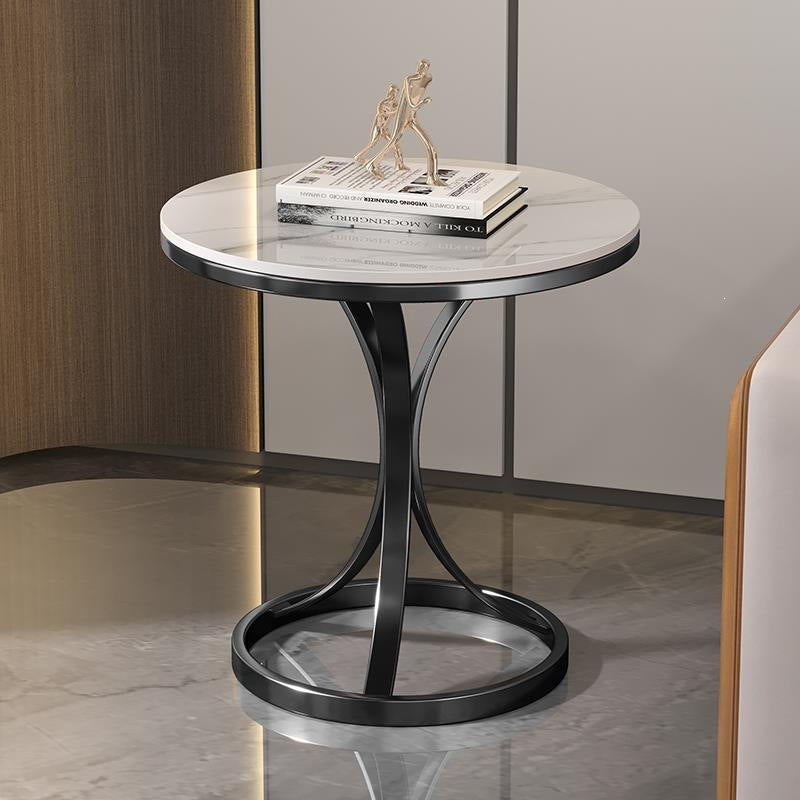 Accessible luxury slate coffee table iron bracket small apartment for home living room sofa side table modern casual balcony small round table