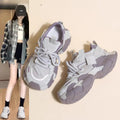 Chunky platform sneakers for women, spring/summer 2026 new collection, lace-up, versatile height increasing, mesh breathable athletic casual shoes