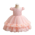 Ready-to-ship wholesale girls' dresses, beaded tulle princess dresses, christmas party evening gowns, kids' dresses