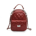 Korean style minimalist diamond pattern soft leather backpack for women, 2025 new fashionable and unique small backpack, simple shoulder travel bag