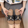 2026 new french retro sandals & slippers - women's summer outdoor wear, high-end bow accent, versatile one-strap sandals