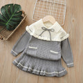 Girls' sweater two-piece set:  autumn/winter new korean style fashionable baby girl knitted long-sleeve pullover and skirt set