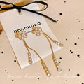 Two-wear earrings: exquisite zircon flower tassel earrings for women - stylish, elegant, and luxurious long earrings