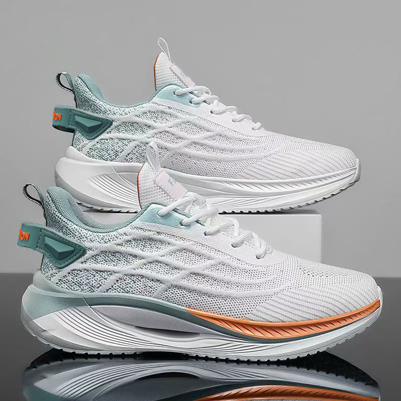 Running shoes for men - summer 2026 new collection: athletic mesh casual lightweight soft sole non-slip breathable flyknit trendy student sneakers