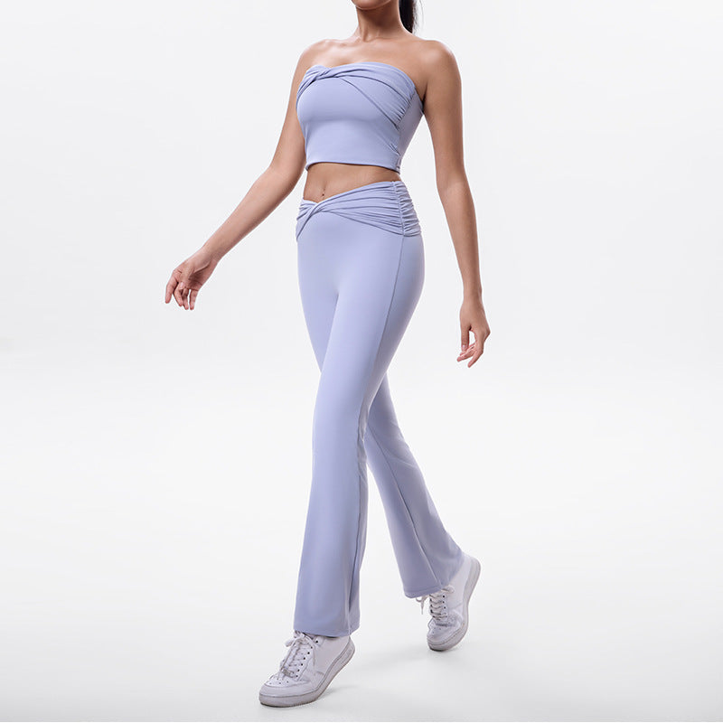 New arrivalexportfashiontube top yoga clothestops women's back with breast pad sports intimatesfashion fitness clothes suit