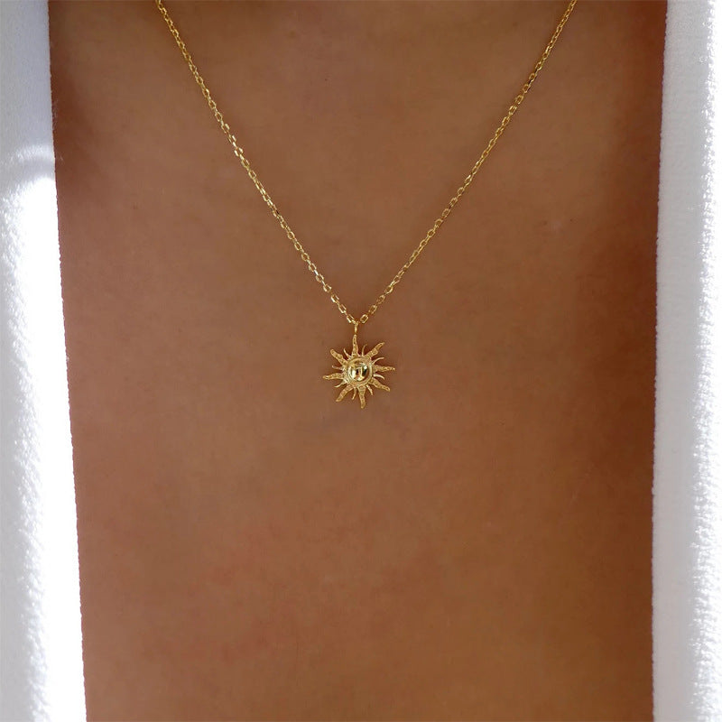 Helios necklace wholesale cross-border jewelry women's gold pendant niche high-end sweater chain accessories accessible luxury clavicle chain
