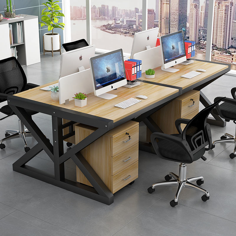 Minimalist modern office furniture 2/6/4 person partitioned workstation employee computer desk and chair set