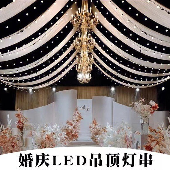 Outdoor atmosphere large ball light string led colorful lights with wedding canopy light tent decoration light camping courtyard decoration