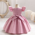 Ready-to-ship toddler & kids' satin dress - princess style with airplane sleeves - perfect for baby's first birthday!