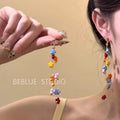 Summer color dopamine star tassel earrings - unique design, sweet style, perfect for vacation