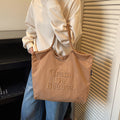 Large capacity practical tote bag women's spring/summer fashionable minimalist embroidered handbag versatile commuter shoulder bag