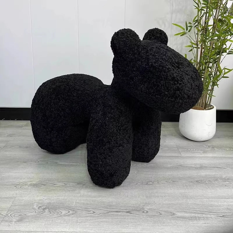 Creative pony chair - adorable kids' animal ride-on sofa stool - cartoon chair plush toy - home decor accent