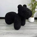 Black wool roll fabric