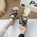 Fairy-style woven sandals for women, perfect for beach vacations and pairing with skirts. new summer collection, unique and elegant women's footwear