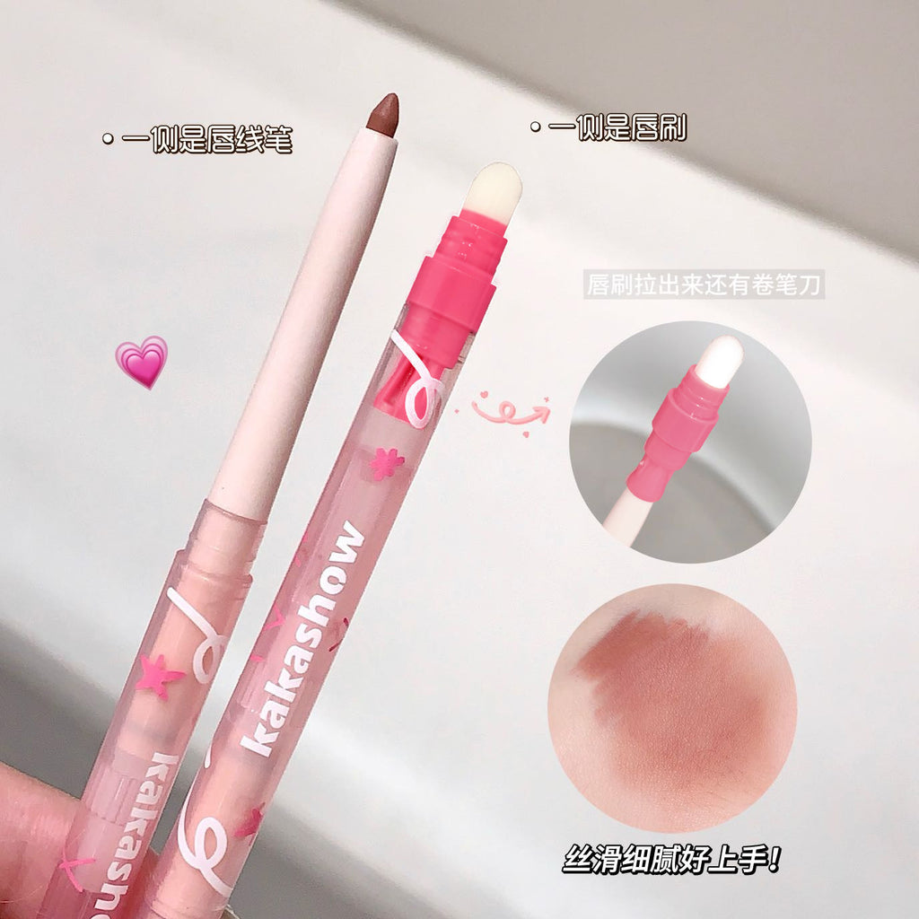 Kakashow Mist Duddle Lip Liner Delicate Silky Outline Lip Shape Comes with Lip Brush Sharpener Lip Liner