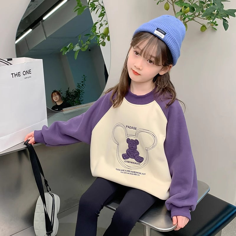 Girls' sweatshirt - spring/autumn collection  - stylish new arrivals - kids' spring outfit - long sleeve - little girl's spring clothing - loose fit top