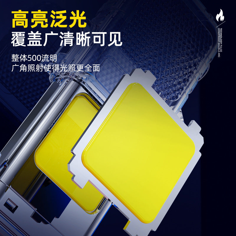 Customized keychain flashlight Dual arc lighter type-c charging and maintenance Emergency work light Strong light flashlight