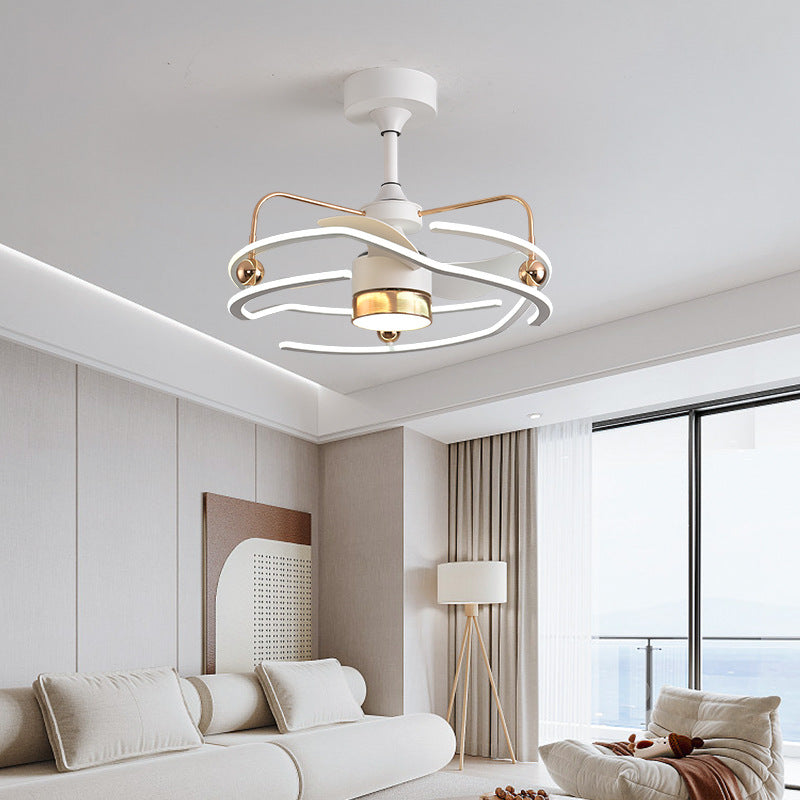 2025 New Fan Light Silent Ceiling Fan Light Restaurant Dining Room Bedroom Electric Fan Light Integrated Zhongshan Ceiling Fan Lighting