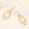 European and american cross-border earrings, gold-plated double-ring buckle earrings, earrings, european and american creative long double-twist tassel earrings